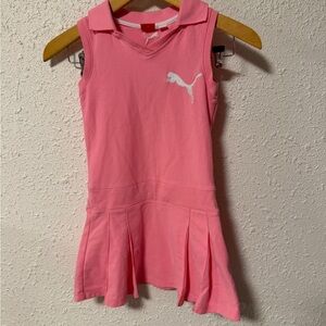 Puma Pink Girls' Tennis Dress with White Trim